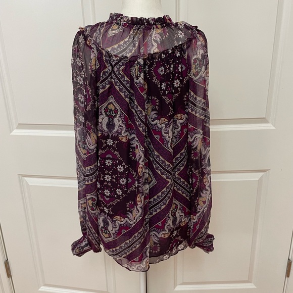 Saffron Mixed Print Silk Blouse from Ramy Brook - Picture 6 of 9